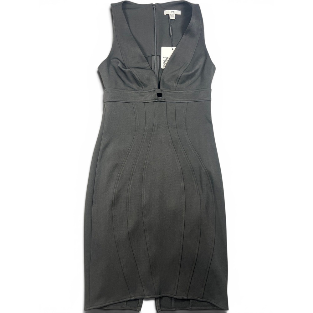 NWT ZAC by Zac Posen Ariana Piped Sheath Black LBD Dress MSRP $350